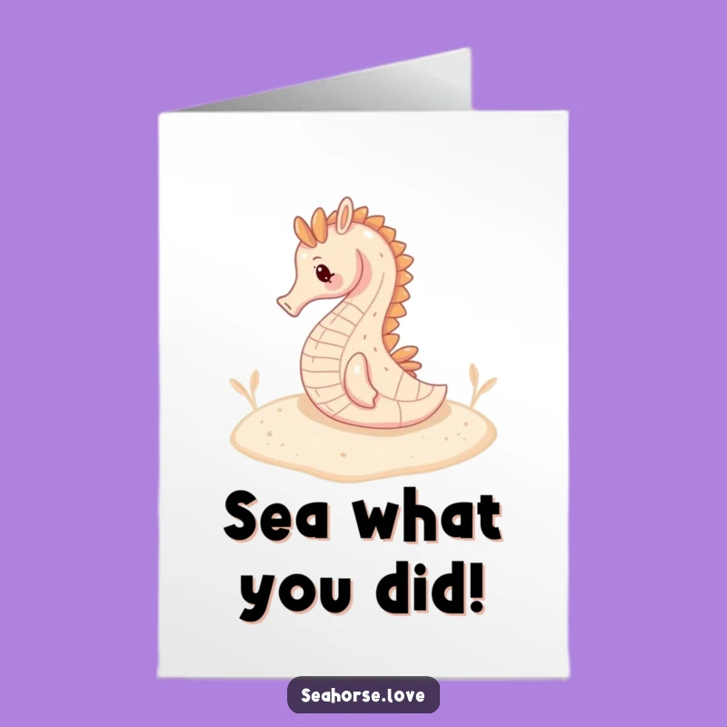 Free Printable Seahorse Congratulations Card - Calm Aquatic Downloadable for Life's Moments