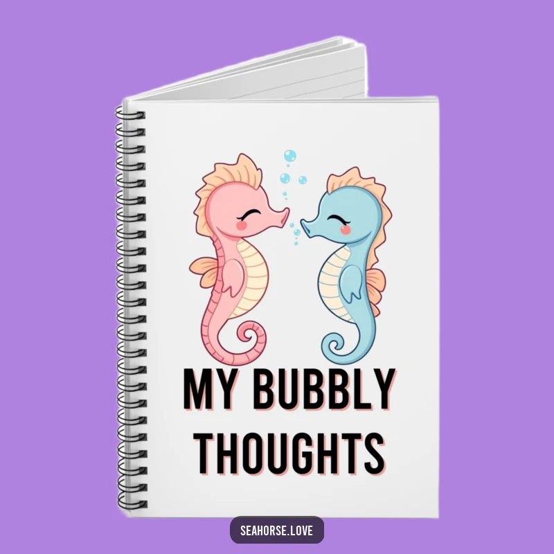 Funny Giggling Seahorse Notebook - Playful Bubbles Journal for Ideas
