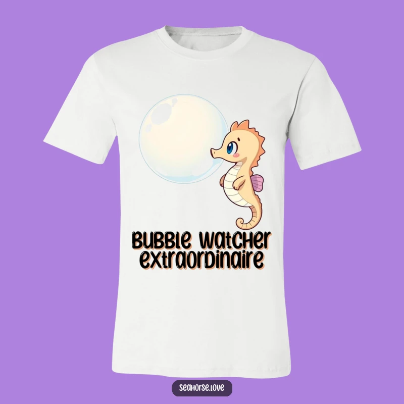 Funny Seahorse Bubble T-Shirt: Dive Into Wonder!